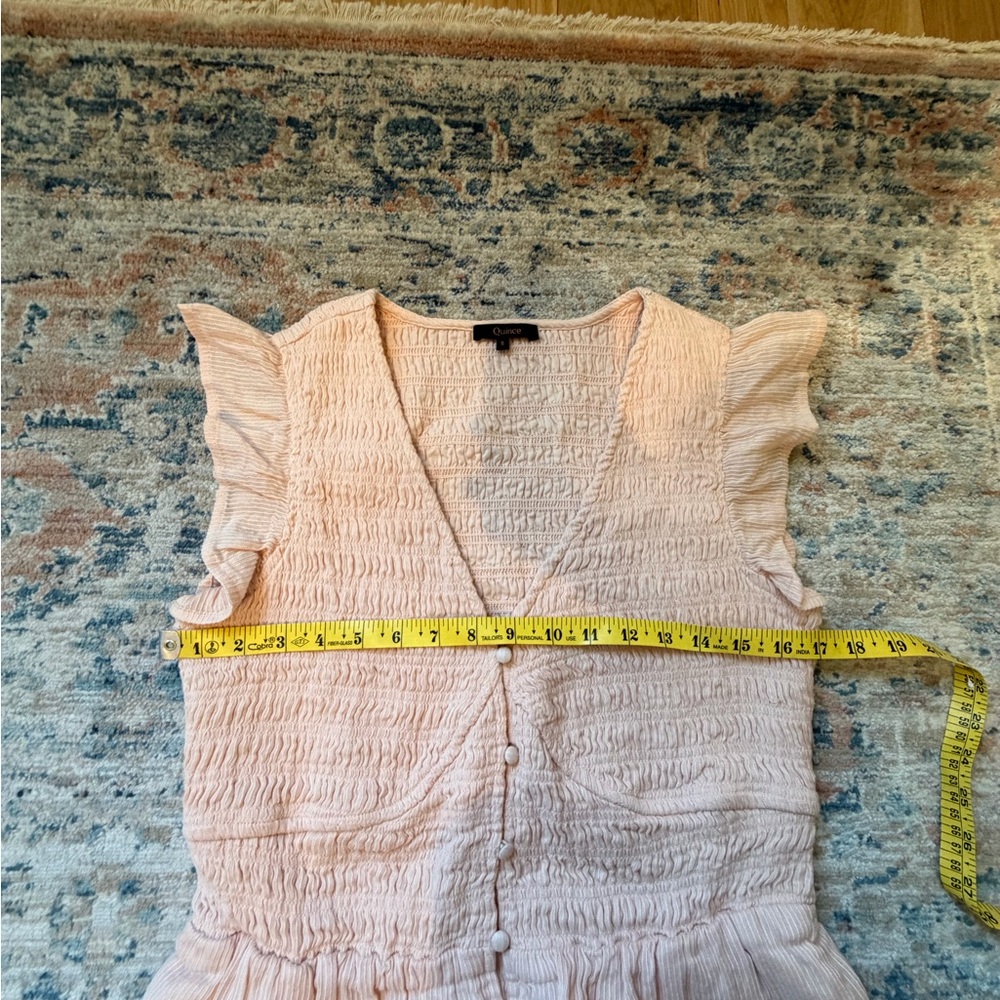 Quince Peach Maxi Dress with Ruffle Sleeves - Picture 6 of 7